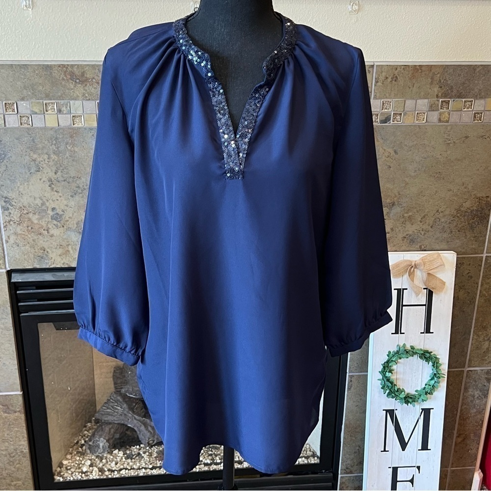 Navy blue sequin top from Old Navy, size medium